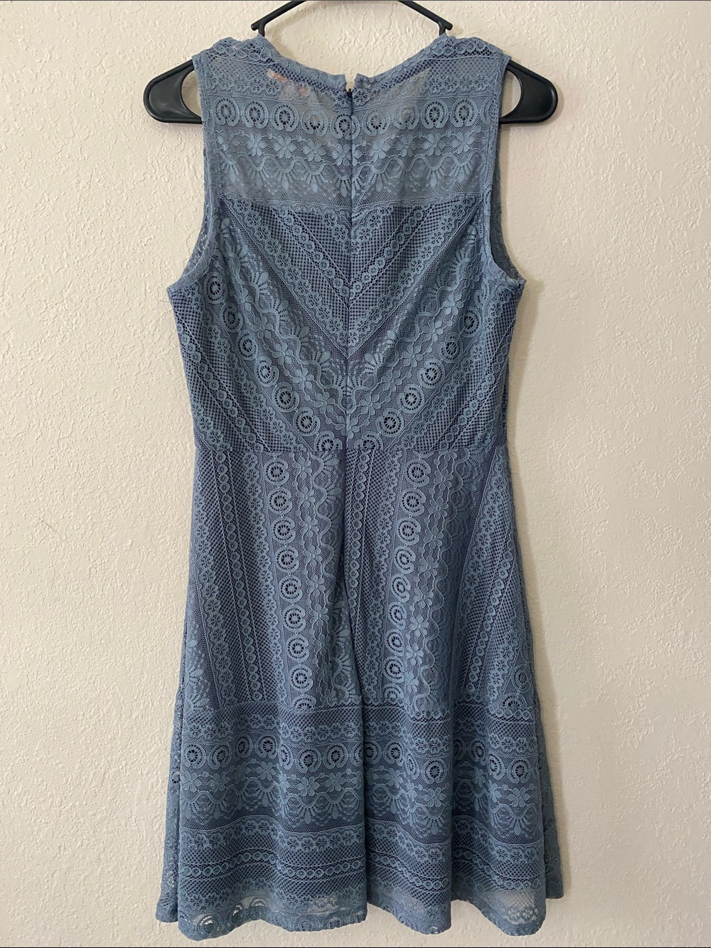 Skies Are Blue Lace Midi Dress in Dusty Blue - Picture 8 of 13
